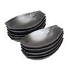 (Castle Enterprise) Mino Ware Japanese Cafe Series Double-Cut Small Boat, Black Diamond Blowing, Set of 10 (Size: H 2.0 x W 7.4 x D 4.5 inches (5 x 18.8 x 11.5 cm) view 1