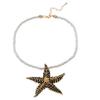Bohemian Starfish Pendant Beach Alloy Necklace,pink,45.5+8.5cm view 4
