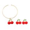 Bohemian Women's Fruit Necklace Earring Set,red,38cm view 1