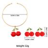 Bohemian Women's Fruit Necklace Earring Set,red,38cm view 3