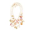 Bohemian Handmade Imitation Pearl Multi-Layer Flower Starfish Beach Necklace,golden,61+5.3cm view 1