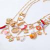 Bohemian Handmade Imitation Pearl Multi-Layer Flower Starfish Beach Necklace,golden,61+5.3cm view 2