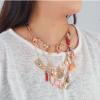 Bohemian Handmade Imitation Pearl Multi-Layer Flower Starfish Beach Necklace,golden,61+5.3cm view 3