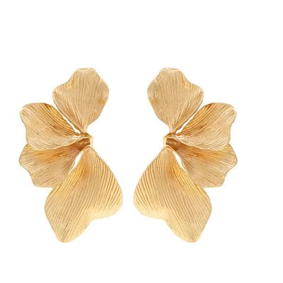 7.7 * 4cm Bohemia Leaf Earrings Metal Plant Earrings,golden,7.7 * 4cm