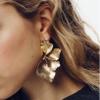 7.7 * 4cm Bohemia Leaf Earrings Metal Plant Earrings,golden,7.7 * 4cm view 3