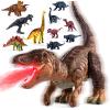 BLmukce 24" Large Dinosaur Toys for Kids 3-5, Big Dinosaur Tyrannosaurus rex Figure Toy with 10+ Dinosaurs Belly Storage, Gliding Wheels, Lights Sounds & Mist Spray  T-Rex that eats Toy for Boys Gift view 2