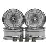 4pcs 3mm for RC Car 1/10 Scale Plastic Wheels Rims 12mm Nut Drift On Road Touring Model Hobby(Red) view 1