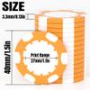 25 Custom Clay Poker Chips, 40mm Heavy 11.5g Casino Sized Personalized Poker Chips with Your Logo, Image or Text, Custom Drink Tokens for Bar, Party, Tournaments, Golf Club or Events (Orange) view 2