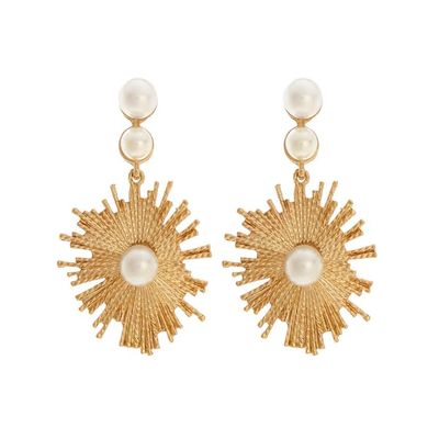 6.5 * 3.8cm Retro Geometric Pendant With Irregular For Women'S Earrings,golden,6.5 * 3.8cm