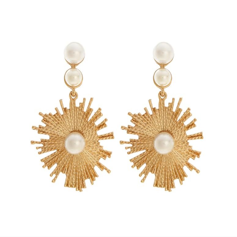 6.5 * 3.8cm Retro Geometric Pendant With Irregular For Women'S Earrings,golden,6.5 * 3.8cm