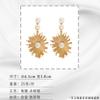 6.5 * 3.8cm Retro Geometric Pendant With Irregular For Women'S Earrings,golden,6.5 * 3.8cm view 2