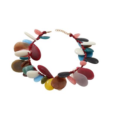 ZYIBPMSJKQCFK Bohemian Handmade Resin Beach Multi-Layer Necklace,multicolour,41cm+5.0cm
