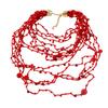 ZYIBPMSJKQCFK Bohemian Red Multi-Layer Resin Bead Handmade Necklace For Women,white,43.3cm + 7.5cm view 2