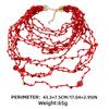 ZYIBPMSJKQCFK Bohemian Red Multi-Layer Resin Bead Handmade Necklace For Women,white,43.3cm + 7.5cm view 4
