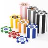 25 Custom Clay Poker Chips, 40mm Heavy 11.5g Casino Sized Personalized Poker Chips with Your Logo, Image or Text, Custom Drink Tokens for Bar, Party, Tournaments, Golf Club or Events (Blue) view 1