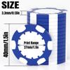 25 Custom Clay Poker Chips, 40mm Heavy 11.5g Casino Sized Personalized Poker Chips with Your Logo, Image or Text, Custom Drink Tokens for Bar, Party, Tournaments, Golf Club or Events (Blue) view 2