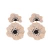 7.5 * 4.8cm Bohemian Metal Flower Enamel Earrings Accessories,white,7.5 * 4.8cm view 1