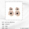 7.5 * 4.8cm Bohemian Metal Flower Enamel Earrings Accessories,white,7.5 * 4.8cm view 2