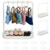 Satakara Doll Clothes Hanger & Rack Set - 2 Stands + 10 Hangers, Durable Plastic Dolls Wardrobe Organizer for Dollhouse Decor, White view 1