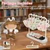 Satakara Doll Clothes Hanger & Rack Set - 2 Stands + 10 Hangers, Durable Plastic Dolls Wardrobe Organizer for Dollhouse Decor, White view 4