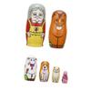 VANZACK 6pcs Boys and Girls Matryoshka Doll Toy Wooden Stacking Dolls Russian Stacking view 1