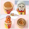 VANZACK 6pcs Boys and Girls Matryoshka Doll Toy Wooden Stacking Dolls Russian Stacking view 2