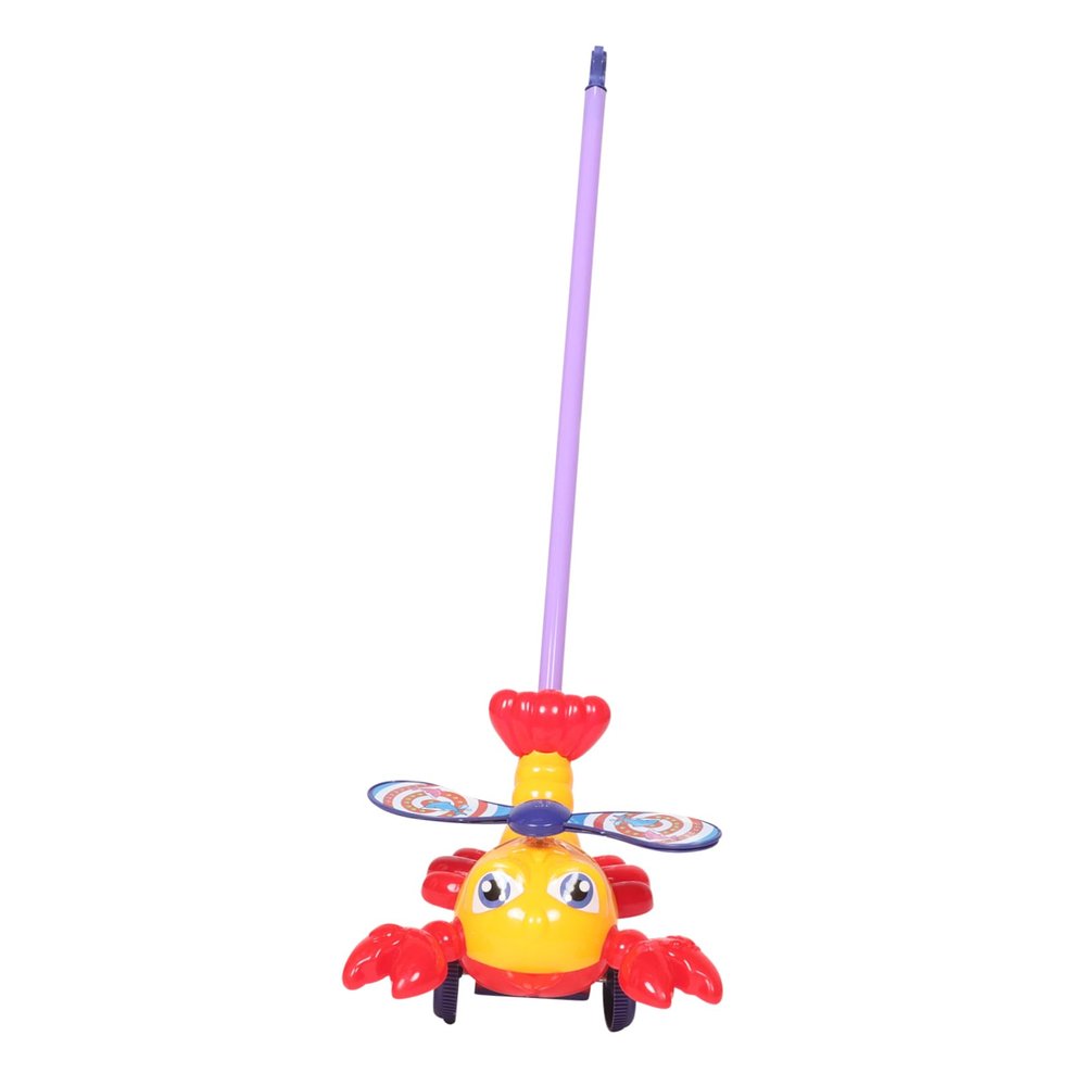 BESPORTBLE Cartoon Lobster Push and Pull Toy for Toddlers Developmental Walking Toy with Propeller for Balance and Coordination Skills for Early Walkers and Active Play