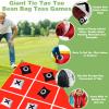 2 in 1 Giant Tic Tac Toe & Bean Bag Toss Games Outdoor,4.5FTx4.5FT Double-Portable Tic Tac Toe Bean Bag Toss with 10pcs Bean Bag,Large Outdoor Lawn Yard Backyard Carnival Easter Party Field Day view 4