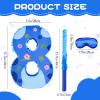 16 Inch Blue Pinata Set with Hawaii Pattern Number 8 Piata, Blindfold and Stick for Boys Girls 8th Birthday Party Decorations (8-Hawaii Pattern Piata) view 2