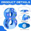 16 Inch Blue Pinata Set with Hawaii Pattern Number 8 Piata, Blindfold and Stick for Boys Girls 8th Birthday Party Decorations (8-Hawaii Pattern Piata) view 3