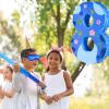 16 Inch Blue Pinata Set with Hawaii Pattern Number 8 Piata, Blindfold and Stick for Boys Girls 8th Birthday Party Decorations (8-Hawaii Pattern Piata) view 4