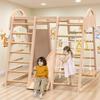 Indoor Playground, Wooden Indoor Jungle Gym for Kids, Toddler Climbing Toys with Stair Slide Swing Set Monkey Bars, Gym Equipment for Backyard, Outdoor Playset for Kids Aged 3-8 (9-in-1) view 1