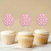 12Pcs Pink Glitter Brain Cupcake Toppers - Medical Themed Birthday Decorations,Pink Beauty Brains Party Photo Props,Cute Smart Brain Cupcake Toppers,Neurologist Graduation Party Decorations view 3