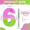 16 Inch Pink and Green Pinata Set with Number 6 Piata, Blindfold, Stick and Confetti for Boys Girls 6th Birthday Party Decorations (6-Pink and Green Piata) view 2