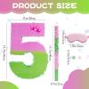 16 Inch Pink and Green Pinata Set with Number 5 Piata, Blindfold, Stick and Confetti for Boys Girls 5th Birthday Party Decorations (5-Pink and Green Piata) view 2