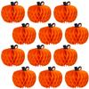 12 Pcs Fall Pumpkin Honeycomb Paper Decorations, Thanksgiving Pumpkins Table Centerpieces Hanging Pumpkin Honeycomb Tissue Balls for Halloween Thanksgiving Harvest Party Decor view 1