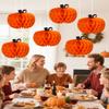 12 Pcs Fall Pumpkin Honeycomb Paper Decorations, Thanksgiving Pumpkins Table Centerpieces Hanging Pumpkin Honeycomb Tissue Balls for Halloween Thanksgiving Harvest Party Decor view 3
