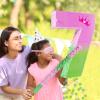 16 Inch Pink and Green Pinata Set with Number 7 Piata, Blindfold, Stick and Confetti for Boys Girls 7th Birthday Party Decorations (7-Pink and Green Piata) view 4