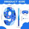 16 Inch Blue Pinata Set with Hawaii Pattern Number 9 Piata, Blindfold, Stick and Confetti for Boys Girls 9th Birthday Party Decorations (9-Hawaii Pattern Piata) view 2