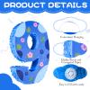 16 Inch Blue Pinata Set with Hawaii Pattern Number 9 Piata, Blindfold, Stick and Confetti for Boys Girls 9th Birthday Party Decorations (9-Hawaii Pattern Piata) view 3