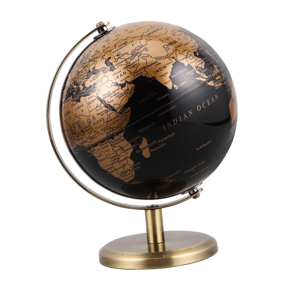 HOOTNEE European Style Decorative Globe Mini Antique Rotating World Globe for Home and Office Desk Decor Ornament