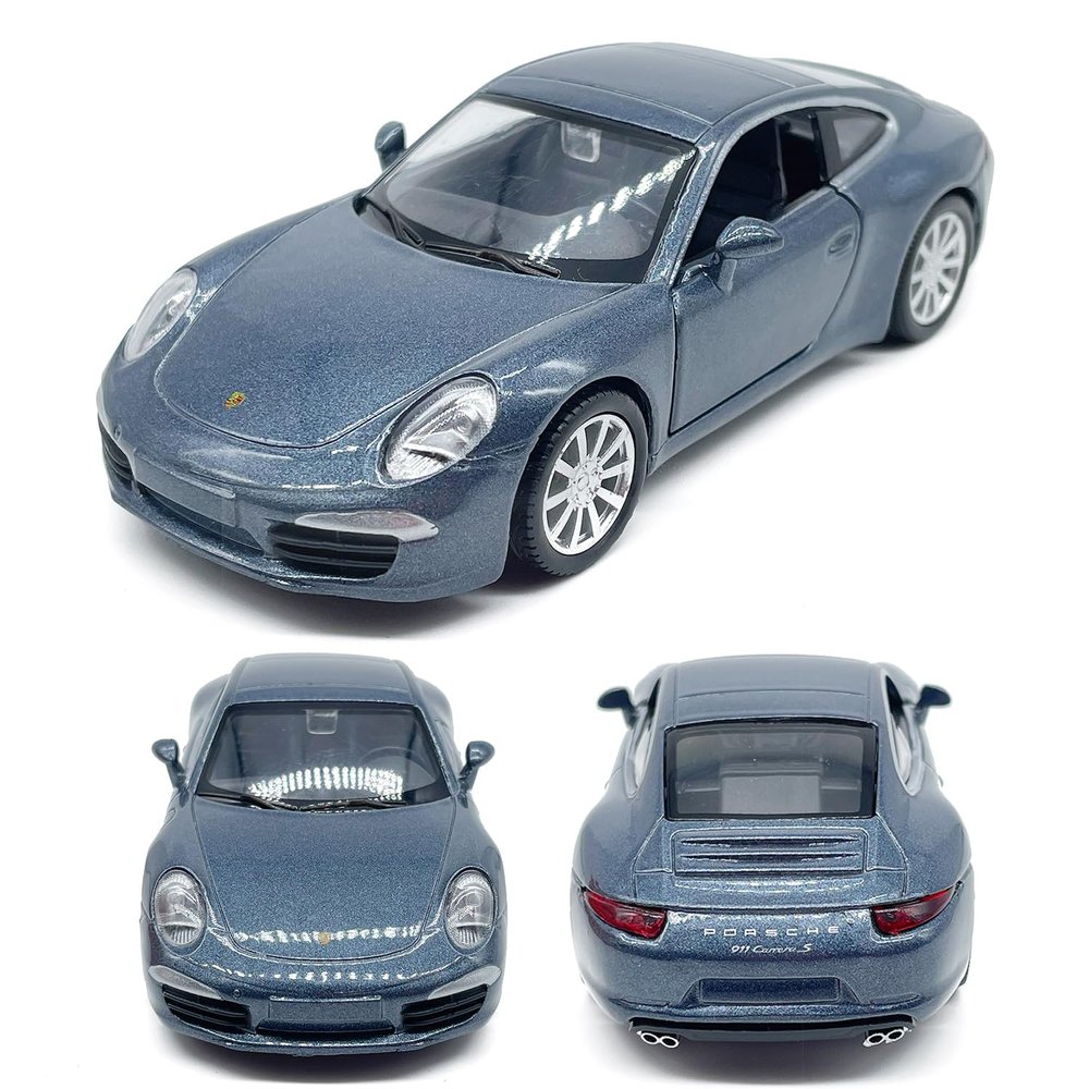 1/36 Scale 2018 911 Carrera S (991) Model Car Diecast Toy Cars Metal Alloy Childrens Die-cast Vehicles, Pull Back Doors Open, Mens Collection,Kids Toys for Boys Gifts, Cake Topper Home Dcor