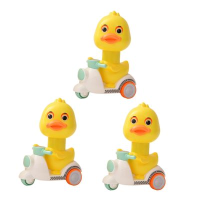 KESYOO 3pcs Vivid Colors Little Yellow Duck Pull Back Car Push Go Toy Safe for Boys and Girls Birthday Random Color