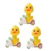 KESYOO 3pcs Vivid Colors Little Yellow Duck Pull Back Car Push Go Toy Safe for Boys and Girls Birthday Random Color view 1