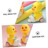 KESYOO 3pcs Vivid Colors Little Yellow Duck Pull Back Car Push Go Toy Safe for Boys and Girls Birthday Random Color view 3