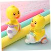 KESYOO 3pcs Vivid Colors Little Yellow Duck Pull Back Car Push Go Toy Safe for Boys and Girls Birthday Random Color view 4
