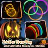 150 Pcs 8'' Green Purple Orange Glow Sticks Glow Necklaces In The Dark Party Favors Supplies Bright GlowSticks Bulk with Accessories for Birthday Halloween Christmas Party (Green, Purple, Orange) view 4