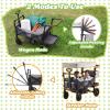 Wagon Stroller for 2 Kids, Premium Stroller Wagon for Kids with Removable Canopy, Safety Harness, Adjustable Handlebar & Storage Organizer, All-Terrain Foldable Baby Wagon for Outdoors view 3