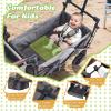 Wagon Stroller for 2 Kids, Premium Stroller Wagon for Kids with Removable Canopy, Safety Harness, Adjustable Handlebar & Storage Organizer, All-Terrain Foldable Baby Wagon for Outdoors view 4