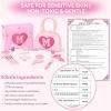 Kids Washable Makeup Kits for Little Girls - 18 Pcs Toddler Non Toxic Real Make Up Set with Lipstick - Valentines Day Gifts for 3 4 5 6 7 8 9 10 Years Old Pink Initial Heart Purse Birthday Toys - M view 3